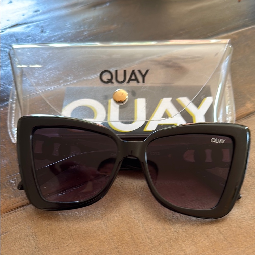 Quay Australia Black Oversized Sunglasses Bold Design